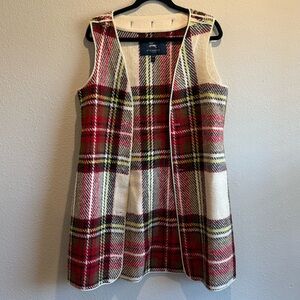 Burberry Trench Coat Liner Vest Only 100% Wool Check Plaid Sz 10 Made In Italy